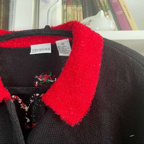 Vintage Snowman Christmas Cardigan Sweater M - Picture 9 of 15